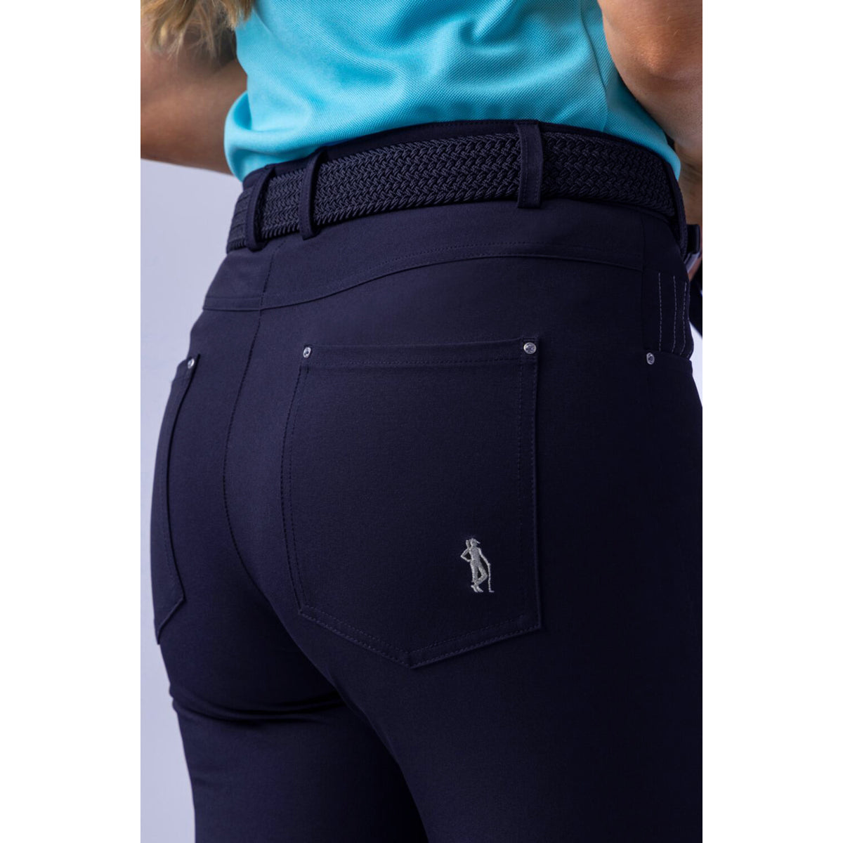 Glenmuir Women's Phoebe Lightweight Stretch Performance Golf Capri Pants - Navy