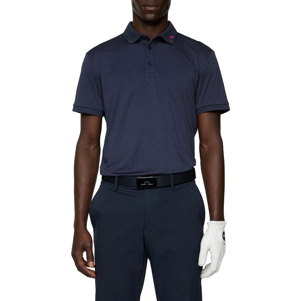 J.Lindeberg KV Regular Fit Golf Polo Shirt - Navy Melange