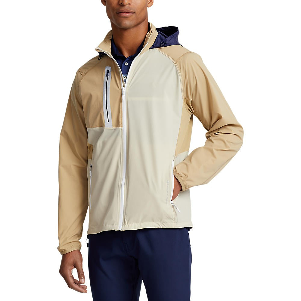 RLX Ralph Lauren Par Water-Repellent Windbreaker Golf Jacket - Classic Khaki