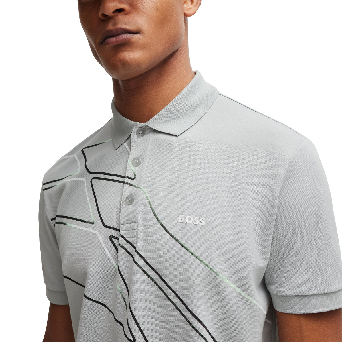 BOSS Paddy 3 Golf Polo Shirt - Light/Pastel Grey