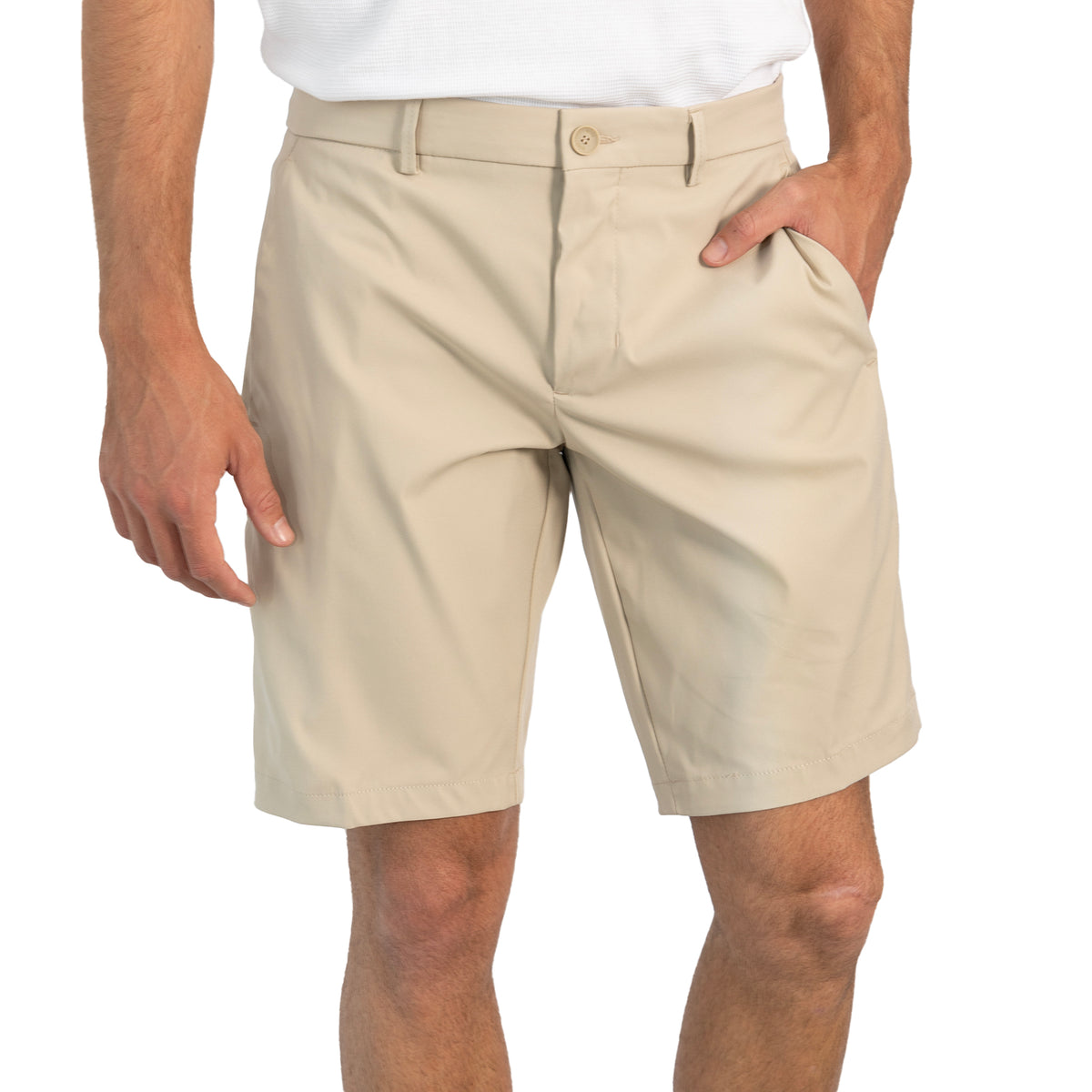 BOSS Phoenix Slim Fit Golf Shorts - Medium Beige