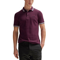 Boss Paddy Cotton Pique Polo - Dark Red