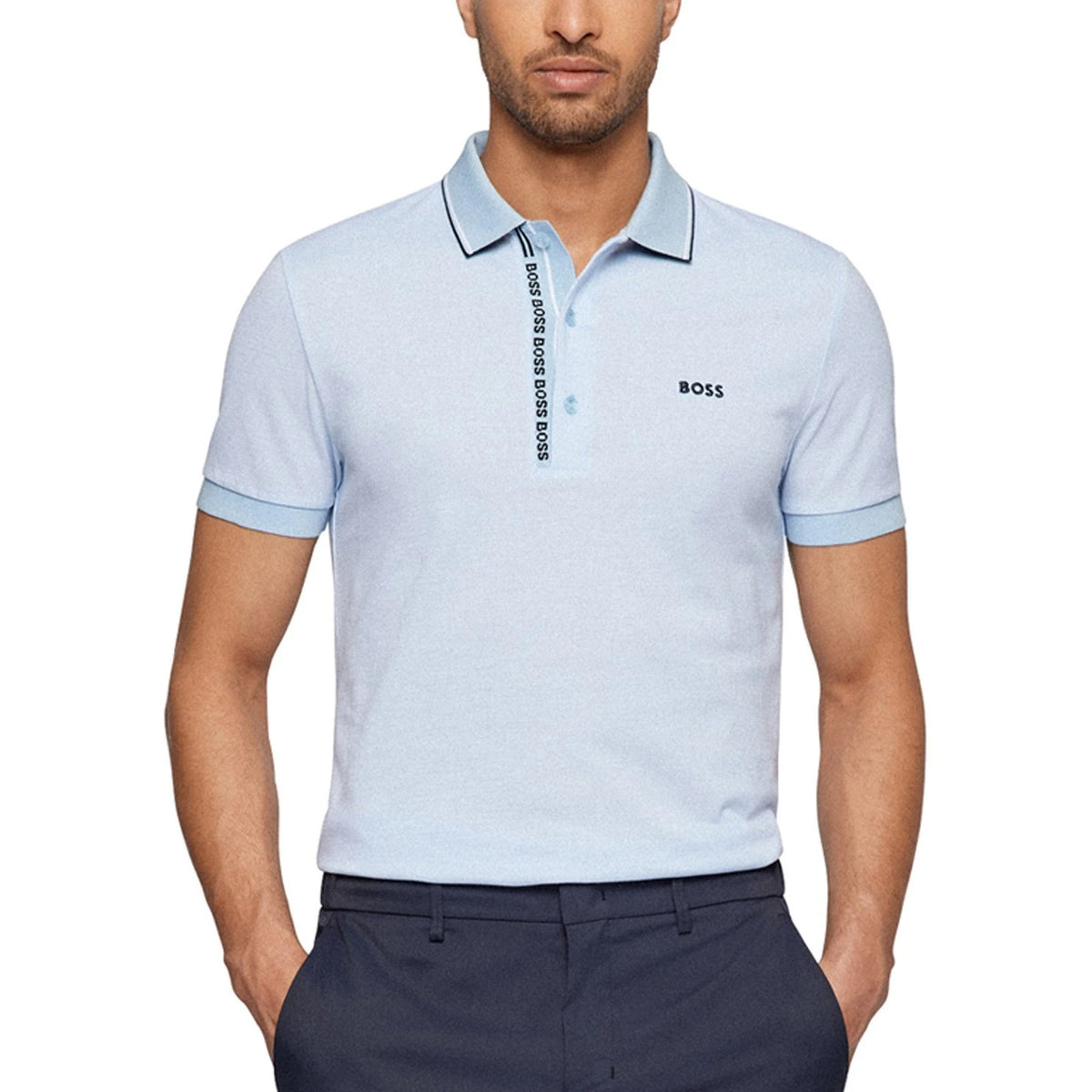 Boss Paule 4 Golf Polo Shirt - Open Blue