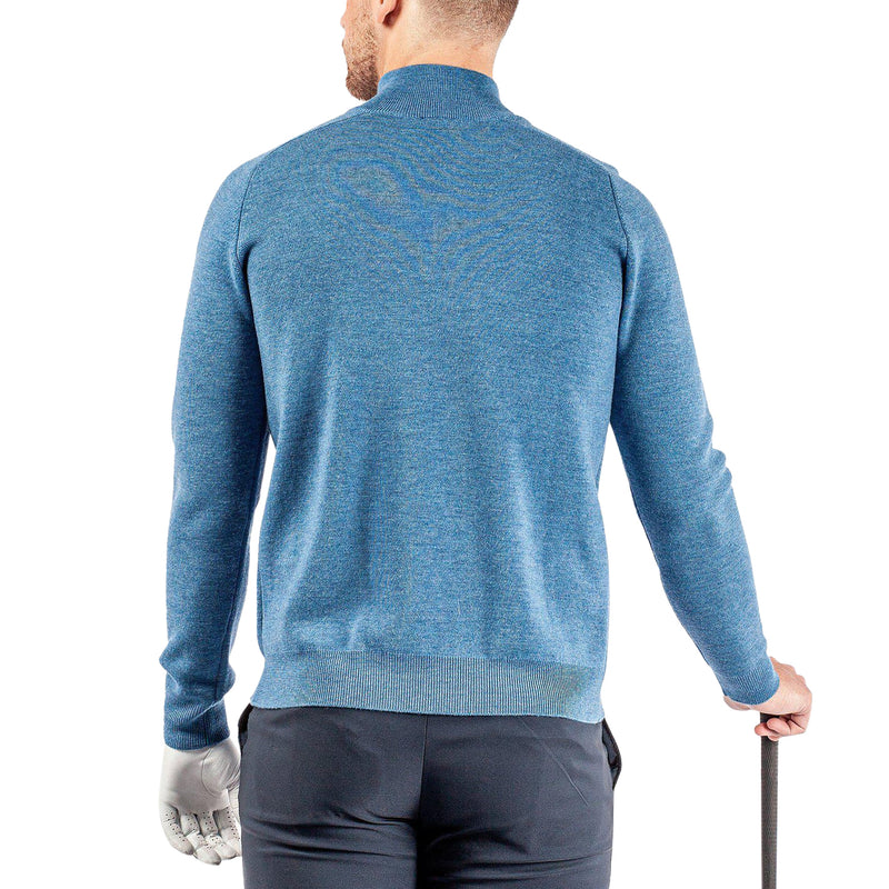 Galvin Green Chester Merino 1/4 Golf Sweater - Blue Melange