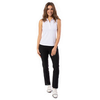 Golftini Women's Sleeveless Ruffle Golf Polo Shirt - White