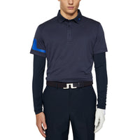 J.Lindeberg Heath Regular Fit Golf Polo Shirt - Navy Melange