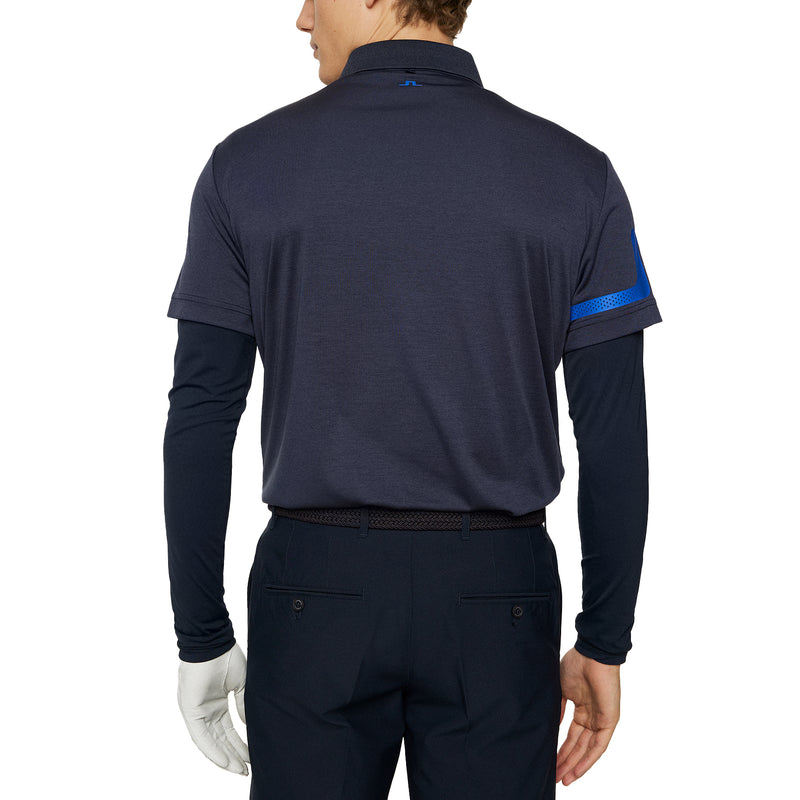 J.Lindeberg Heath Regular Fit Golf Polo Shirt - Navy Melange