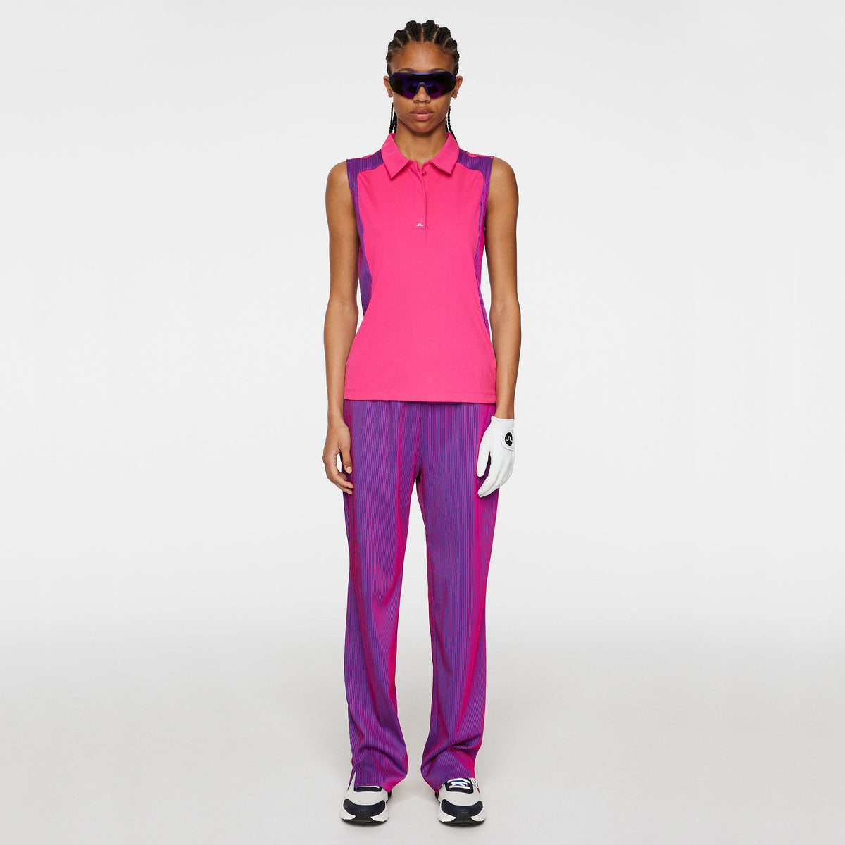 J.Lindeberg Women's Betsy Sleeveless Golf Polo Shirt - Pink Peacock