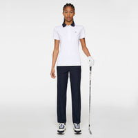 J.Lindeberg Women's Cassie Golf Polo Shirt - White/ JL Navy