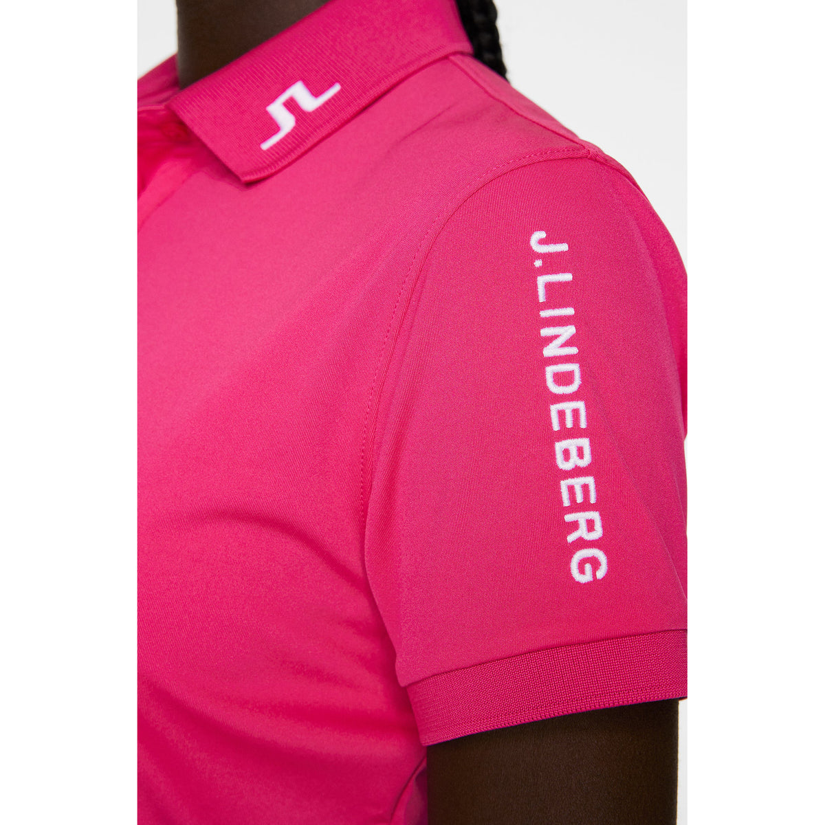 J.Lindeberg Women's Tour Tech Golf Polo Shirt - Pink Peacock