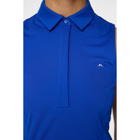 J.Lindeberg Women's Dena Sleeveless Golf Polo Shirt - Club Blue