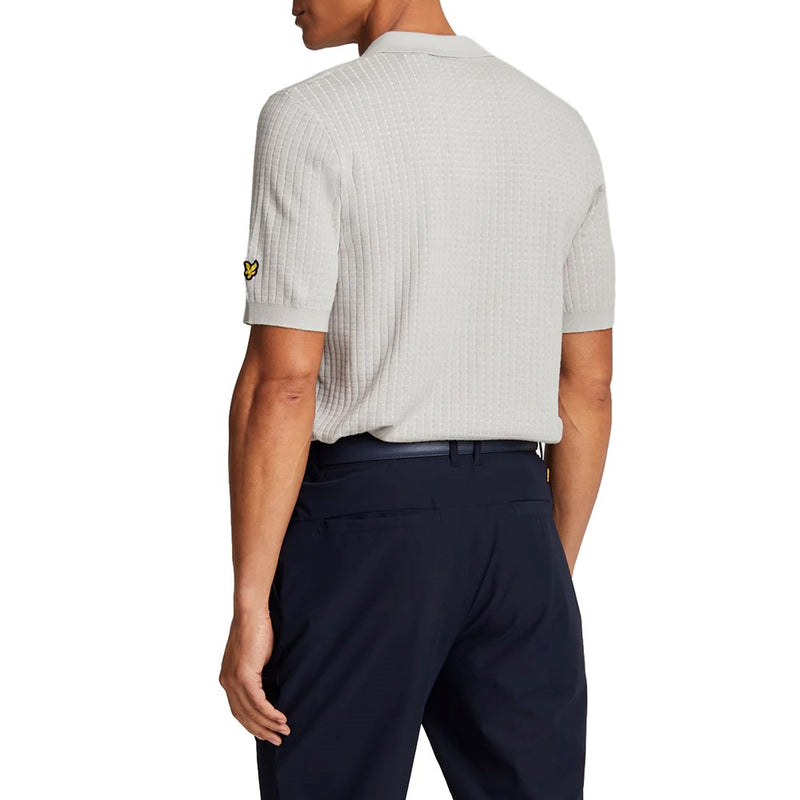 Lyle And Scott Golf Knitted Grid Polo Shirt - Pebble