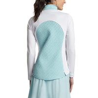 Peter Millar Women's Merge Hybrid Golf Jacket - Blue Spruce/ White