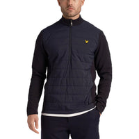 Lyle & Scott Baffle Quilted Quarter Zip Golf Midlayer - Dark Navy