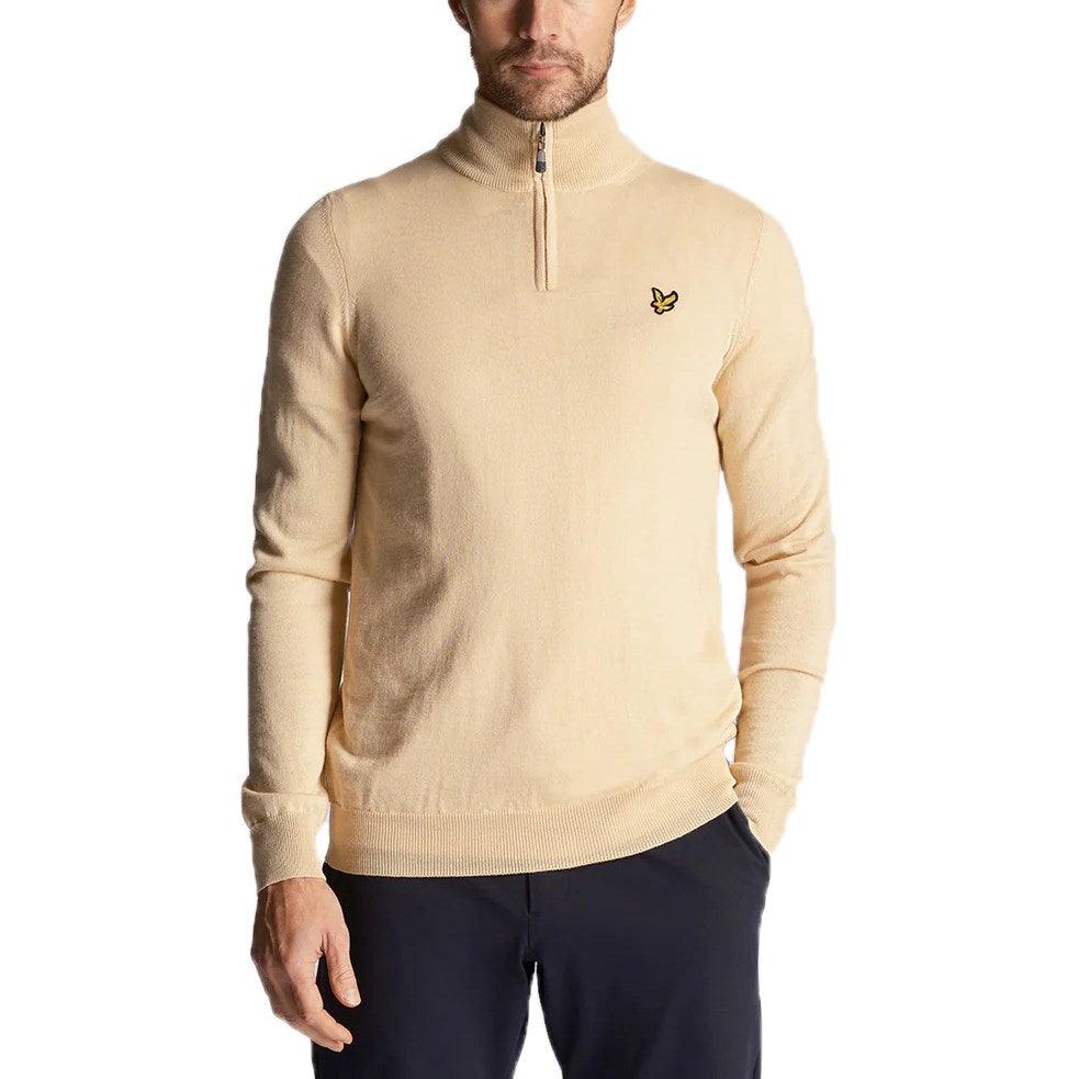 Lyle & Scott Golf Core 1/4 Zip Merino Mix - Sand Dune