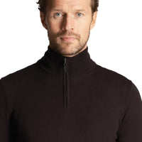 Lyle & Scott Tonal Eagle 1/4 Zip Knit - Jet Black