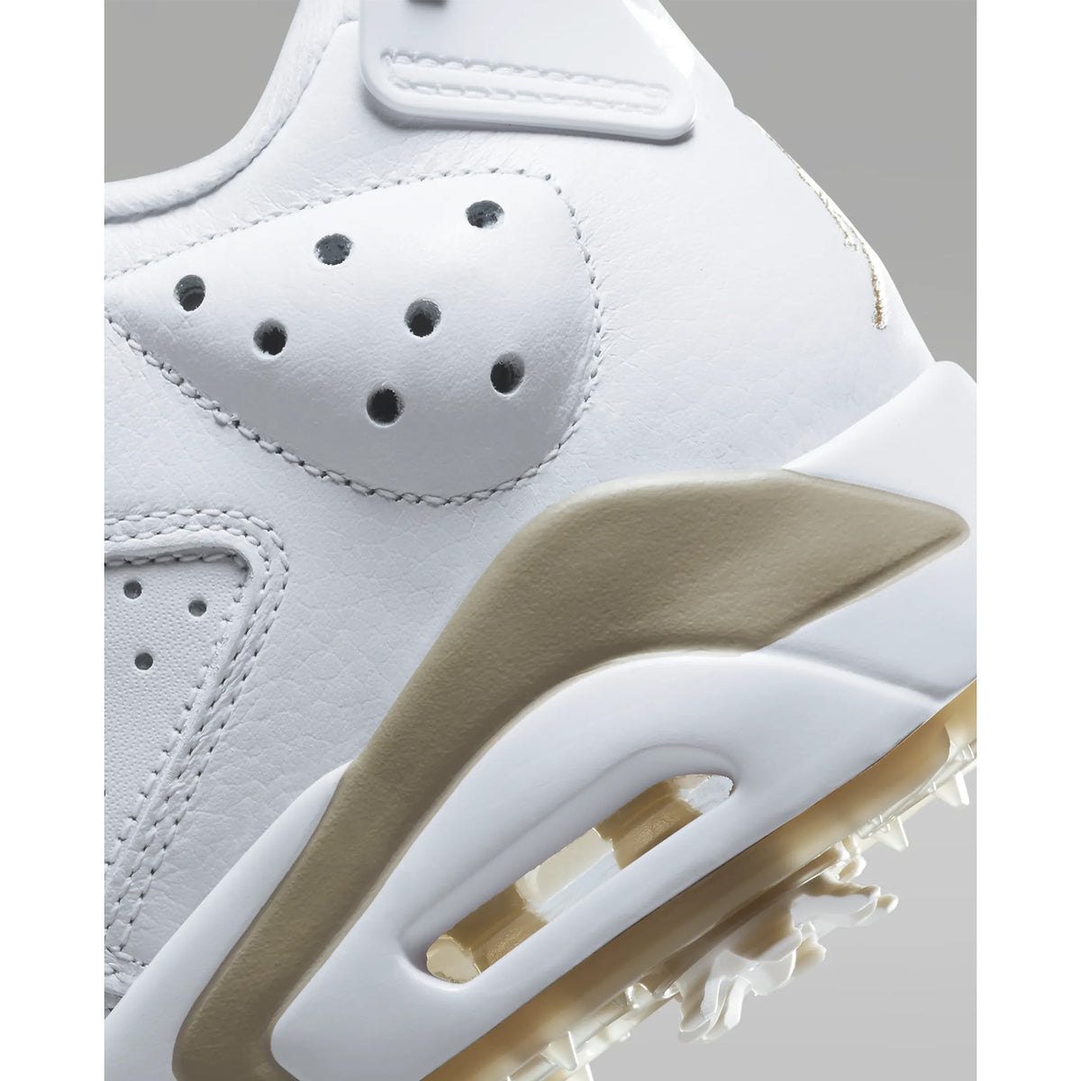 Nike Jordan Retro 6 Golf Shoes - White/Khaki