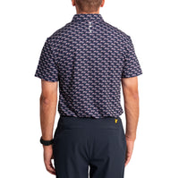 RLX Ralph Lauren Printed Lightweight Airflow Golf Shirt -  French Navy Speedster