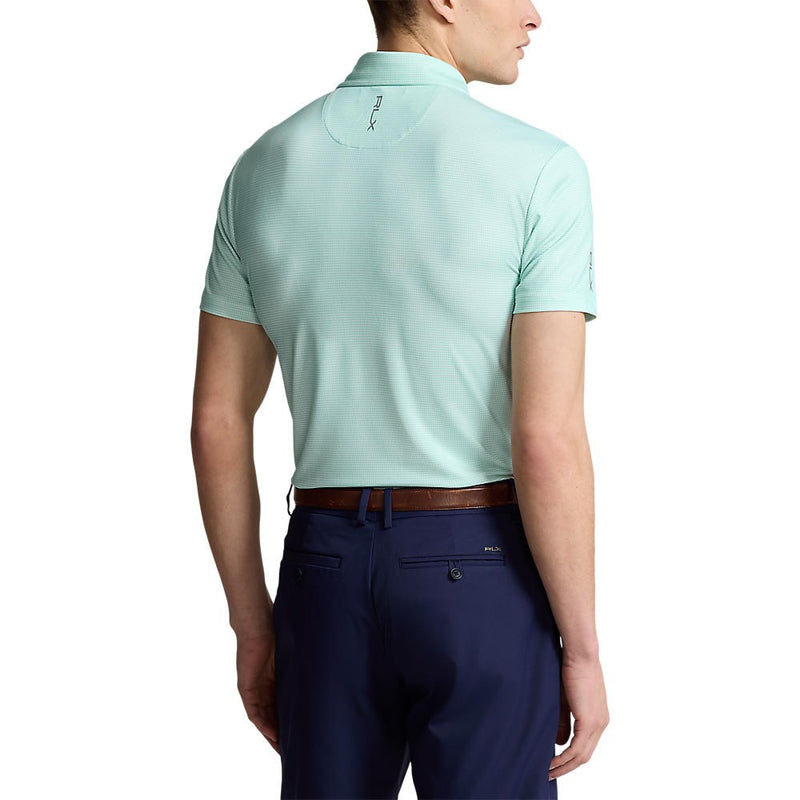 RLX Ralph Lauren Printed Lightweight Airflow Performance Polo - Light Mint Fairway Houndstooth