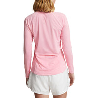 RLX Ralph Lauren Women's Jersey UV Quarter Zip Golf Pullover - Course Pink/Ceramic White