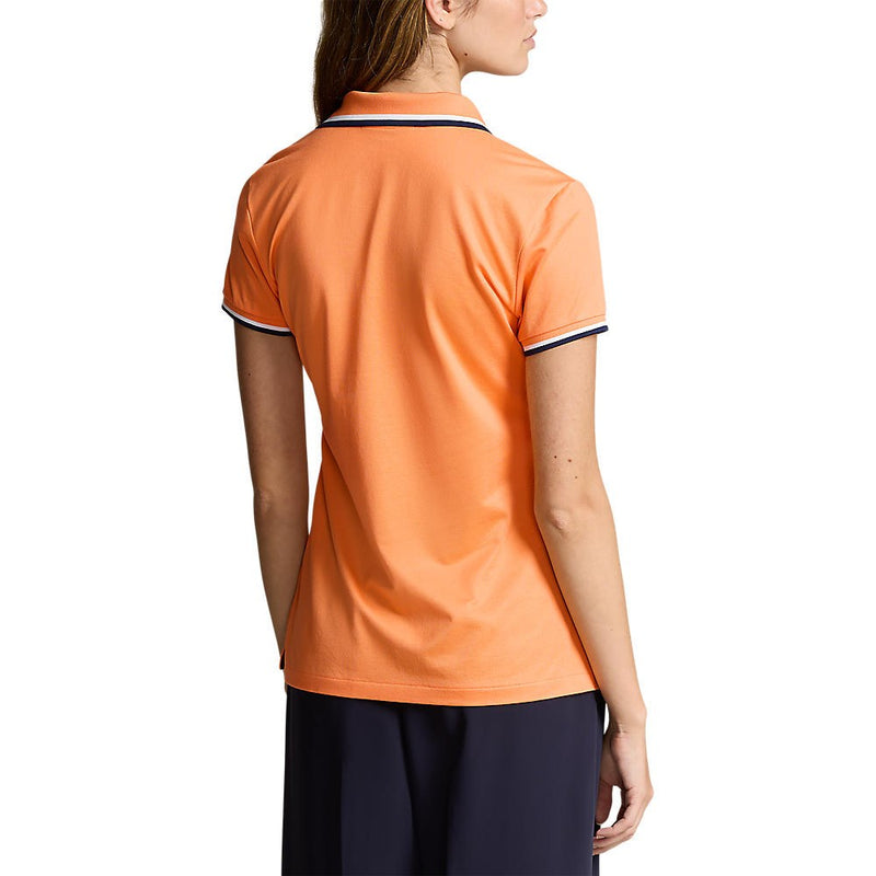 RLX Ralph Lauren Women's Tour Pique Golf Shirt - Classic Peach/Navy/White