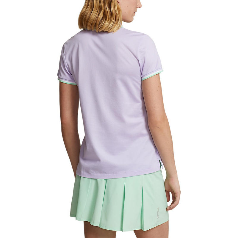 RLX Ralph Lauren Women's Tour Pique Golf Shirt - Flower Purple/Athens Green/White