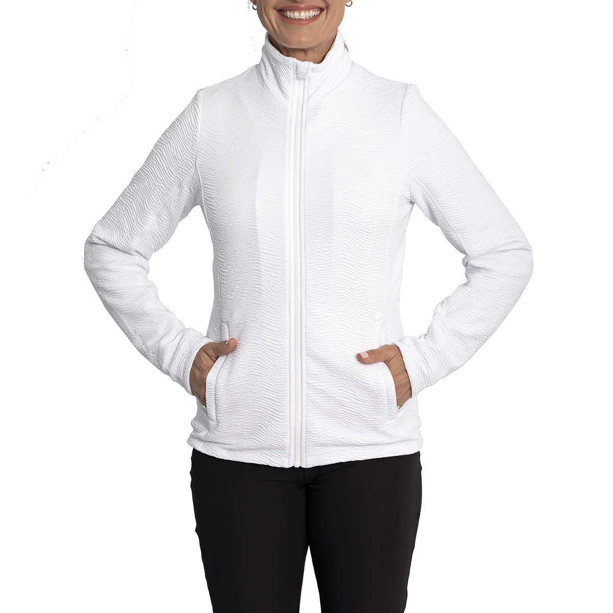 Rohnisch Women's Logan Wind Golf Cardigan - White