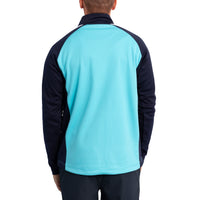 Sunderland Aspen Quarter Zip Raglan Panelled Water Repellent Golf Midlayer - Aqua