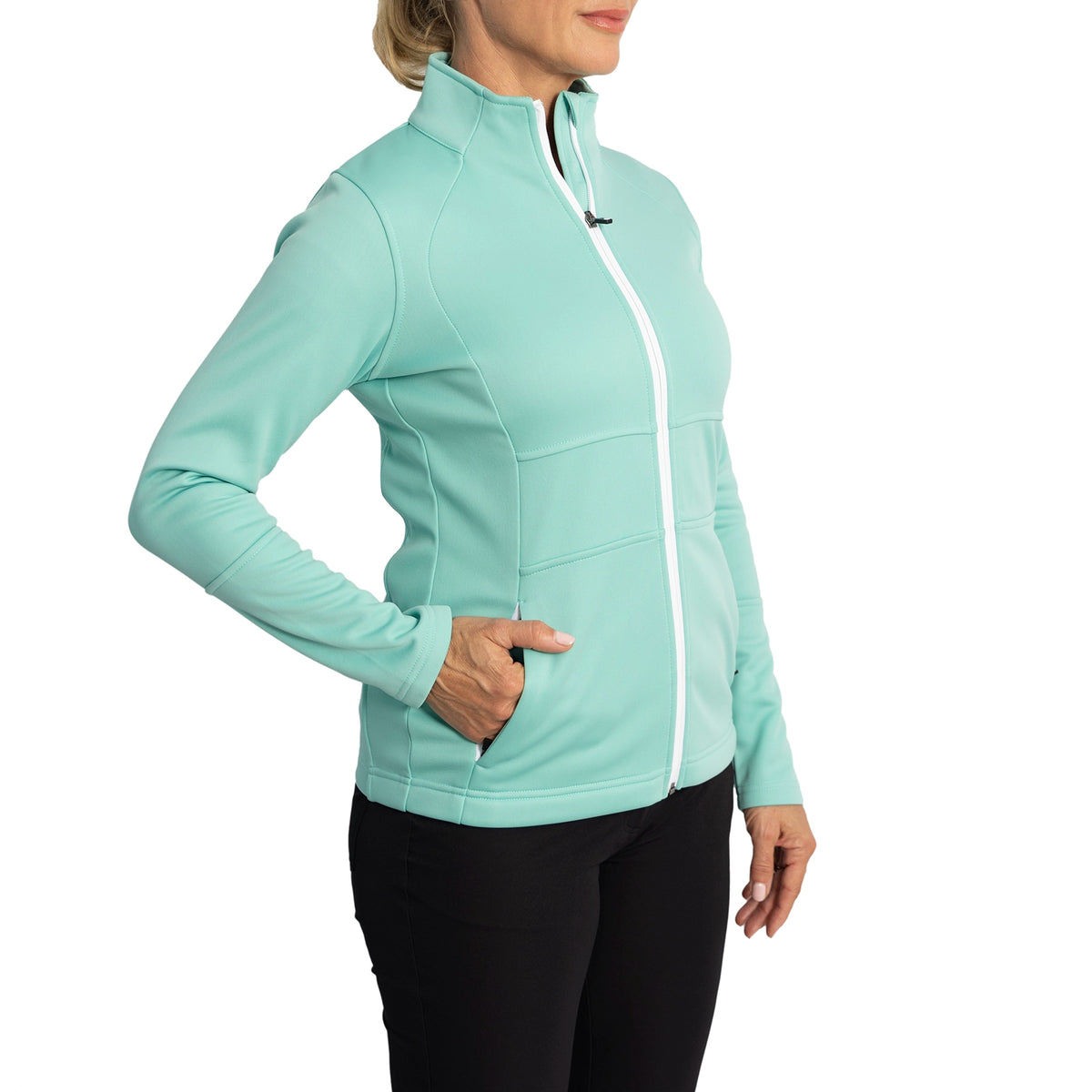 Sunderland Women's Nira Thermal Panelled Fleece Water Repellent Golf Jacket - Mint