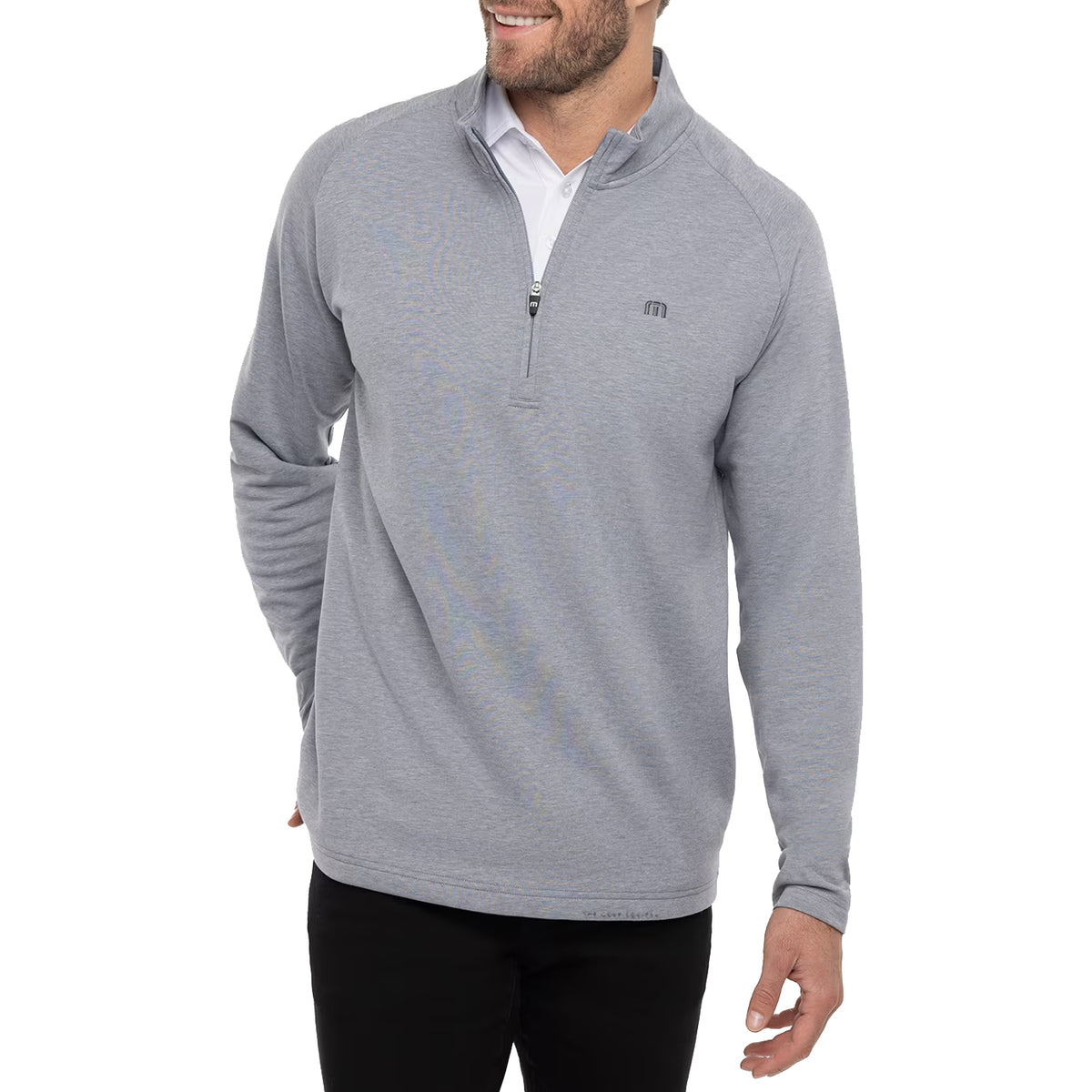 Travis Mathew Upgraded Golf Quarter Zip - Heather Grey