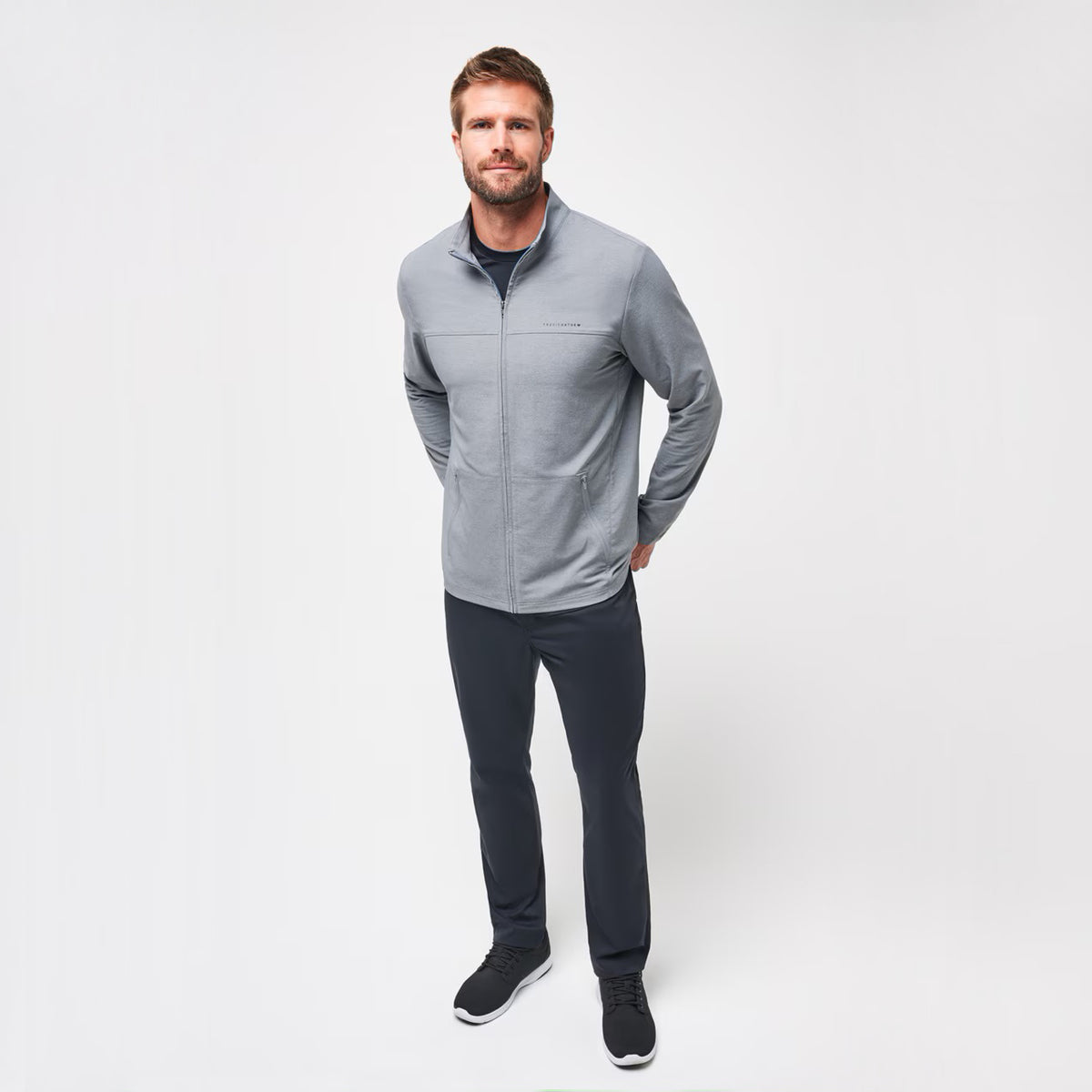 Travis Mathew Valley View Full Zip Golf Jacket - Heather Grey