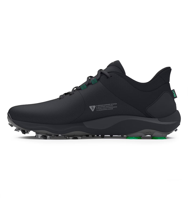 Under Armour Drive Pro Wide Golf Shoes - Black / Metallic Gun Metal