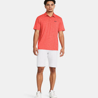 Under Armour Playoff Heather Golf Polo Shirt - Versa Red/Beta/Academy