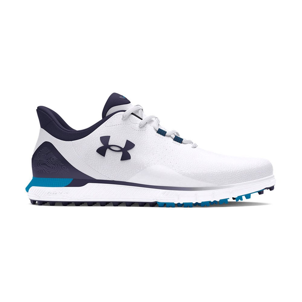 Under Armour Drive Fade Spikeless Golf Shoes - White/Capri