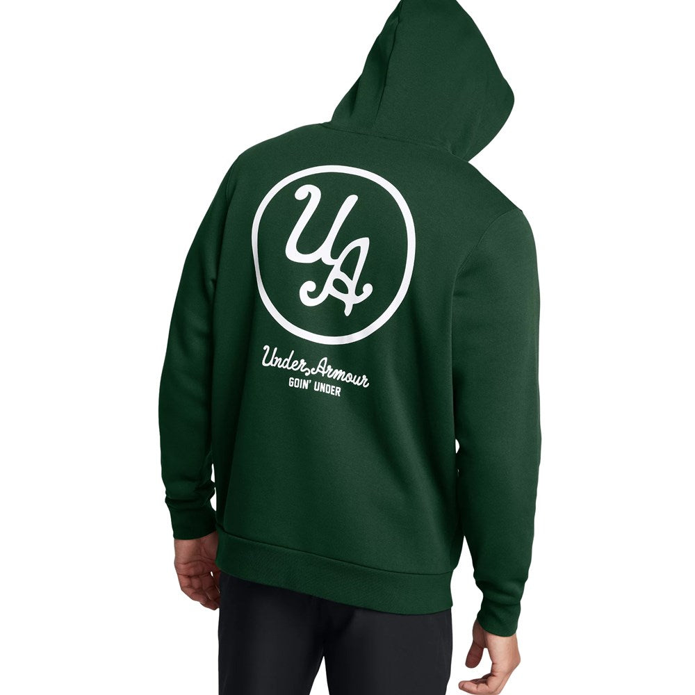 Under Armour Icon Goin' Under Golf Hoodie - Forest Green/White