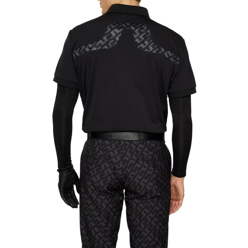 J.Lindeberg KV Regular Fit Print Golf Shirt - Bias Bridge Black