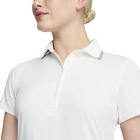 Puma Women's Cloudspun Tipped Golf Polo Shirt - White Glow/ Regal Blue