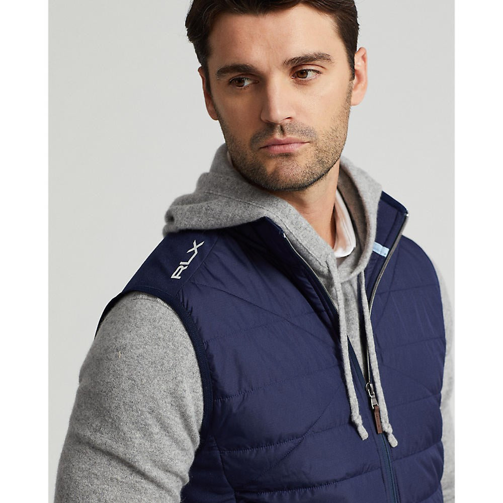 RLX Ralph Lauren Cool Wool Hybrid Full Zip Golf Vest - French Navy