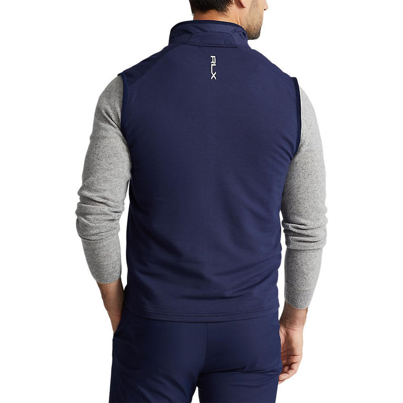 RLX Ralph Lauren Cool Wool Hybrid Full Zip Golf Vest - French Navy