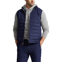 RLX Ralph Lauren Cool Wool Hybrid Full Zip Golf Vest - French Navy