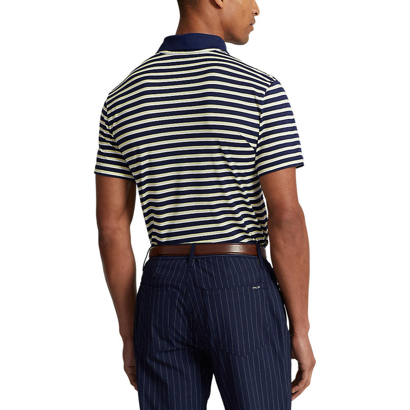 RLX Ralph Lauren Tour Pique Stripe Polo Shirt - French Navy Multi