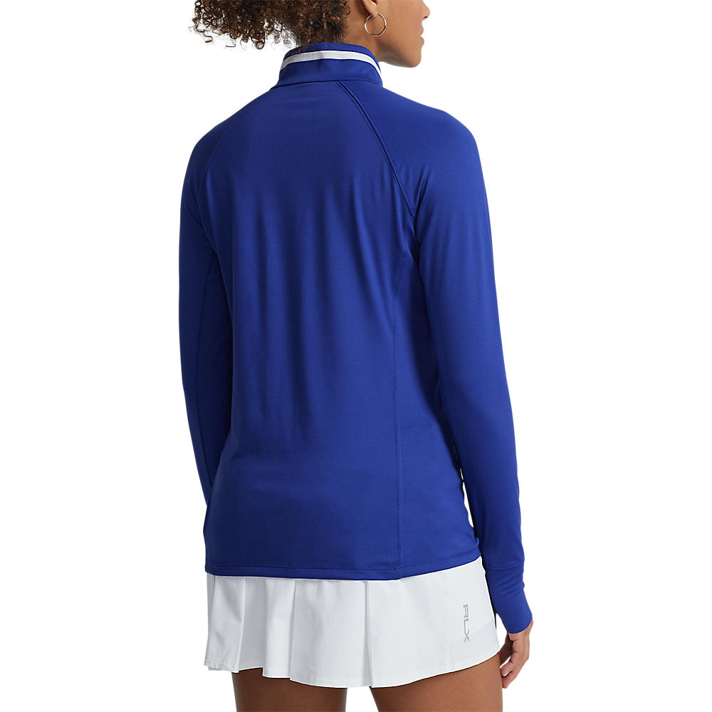 RLX Ralph Lauren Women's Jersey Quarter Zip Golf Pullover - Royal Blue/Pure White