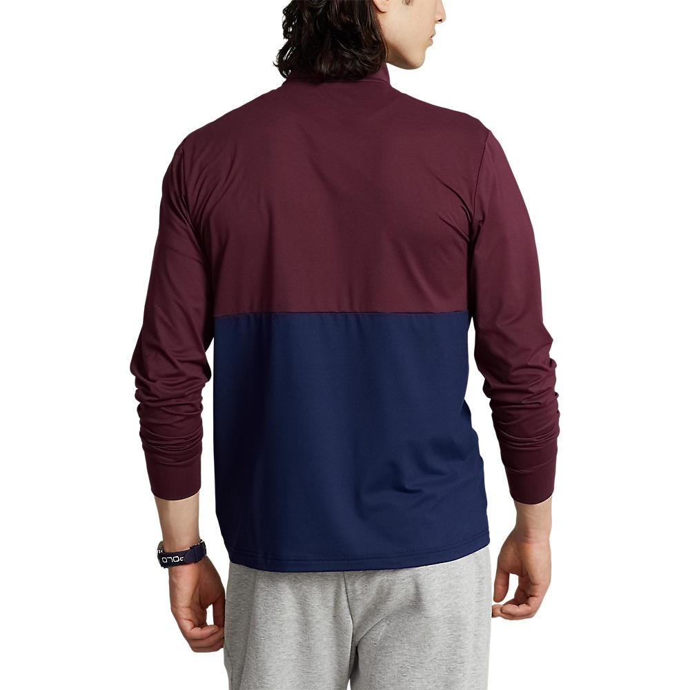 Polo Performance Ralph Lauren 1/4 Zip Peached Jersey - Harvard Wine/French Navy