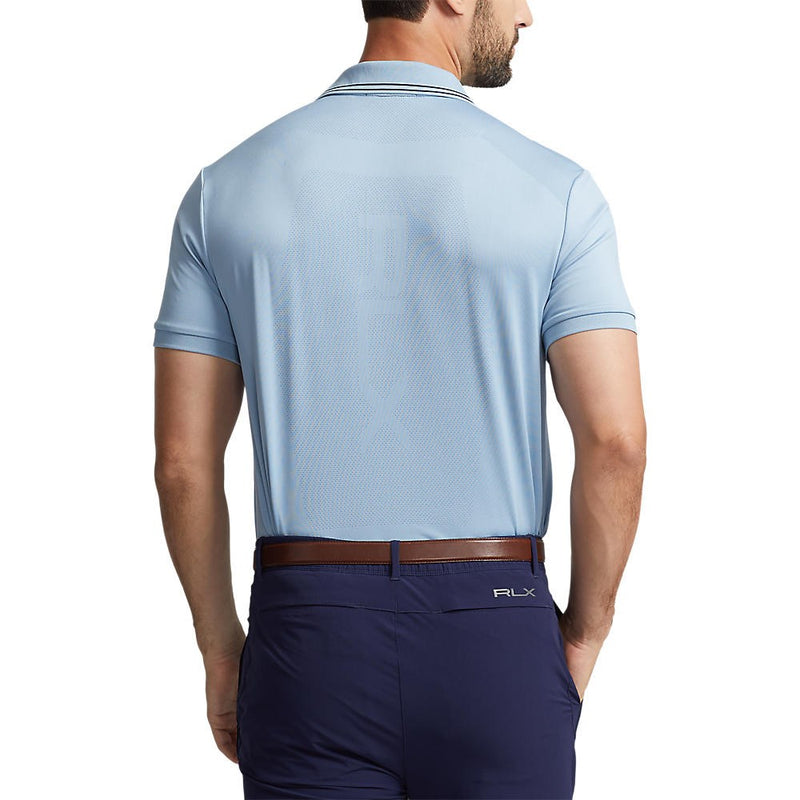 RLX Ralph Lauren Performance Jacquard Golf Shirt - Vessel Blue