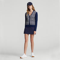 RLX Ralph Lauren Women's V-Neck Wool Blend Golf Cardigan - French Navy Multi