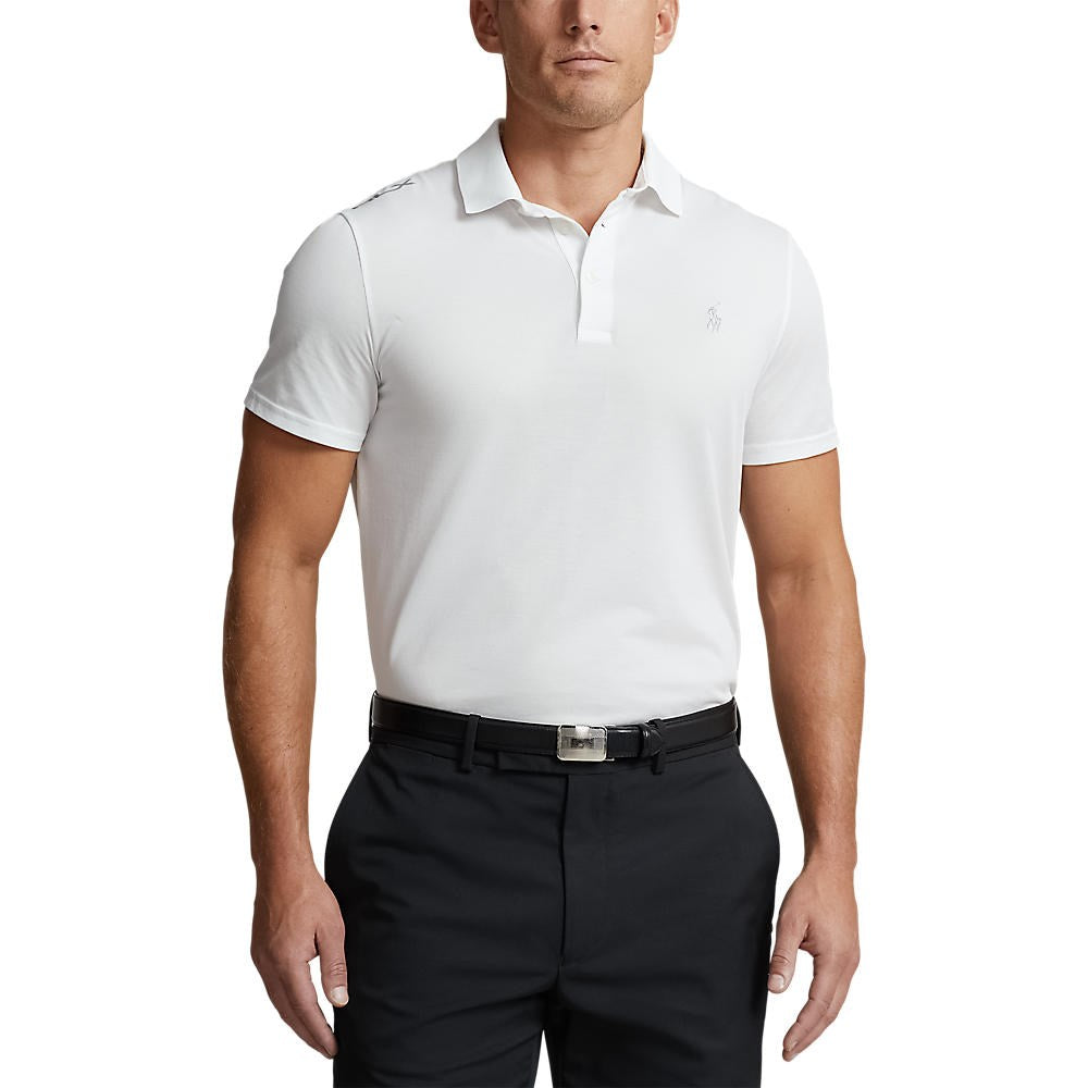 RLX Polo Performance Ralph Lauren Tour Pique Golf Polo Shirt - Pure White