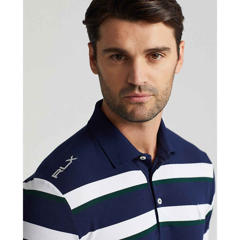 RLX Ralph Lauren Performance Pique Polo - French Navy/White Multi