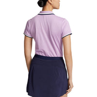 RLX Ralph Lauren Women's Tour Pique Golf Polo Shirt - Light Mauve/French Navy/Chic Cream