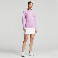 RLX Ralph Lauren Women's Jersey Quarter Zip Golf Pullover - Light Mauve/French Navy