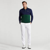 RLX Ralph Lauren Peached Airflow Jersey 1/4 Zip Midlayer - Hunt Club Green/ French Navy